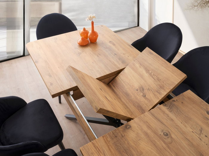 Hanah Home Mesa de Comedor Extensible Marrón